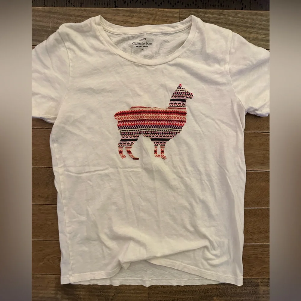J crew collector T shirt with llama - Picture 2 of 2